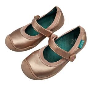 Chooze Toddler Girls Sz 10 Mary Jane Flats Shoes Gold Sparkly Metallic